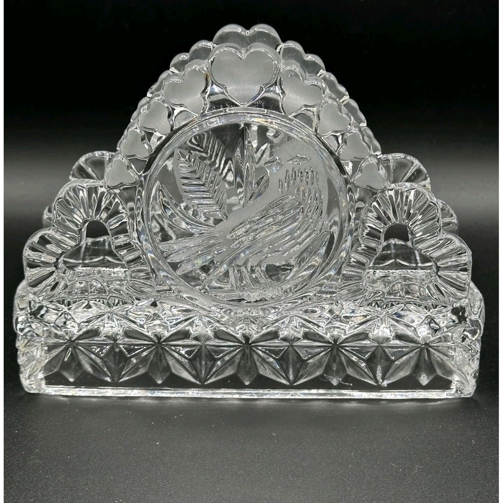 Vintage‎ Hofbauger Byrnes  West German Bird Lead Crstal Napkin Holder
